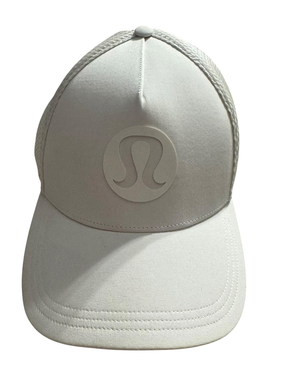 Lululemon Off White Mesh Back Snapback Cap Athletic Trucker Hat Size L/XL